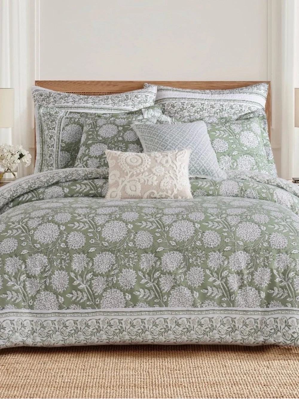 Levtex Home Adare Sage Duvet Cover Set -3 Piece 90x94 100% Cotton